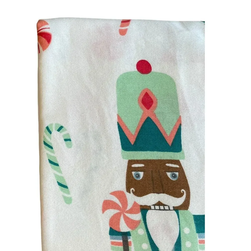Kassatex Christmas Shower Curtain Holiday Nutcrackers & Candy Canes 72x72 New